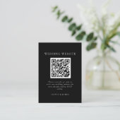 Carte D'accompagnement Code QR Mariage Chic Minimal Noir et Blanc (Debout devant)