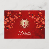 Carte D'accompagnement Code QR | Mariage chinois en fleurs de cerisiers r (Devant)