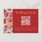 Carte D'accompagnement Code QR mariage chinois moderne rose floral fronti (Devant)