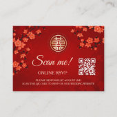 Carte D'accompagnement Code QR Mariage chinois RSVP en ligne (Devant)