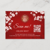 Carte D'accompagnement Code QR Mariage chinois RSVP en ligne (Devant)
