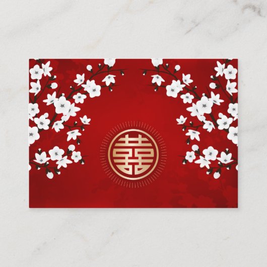 Carte D'accompagnement Code QR Mariage chinois RSVP en ligne (Dos)
