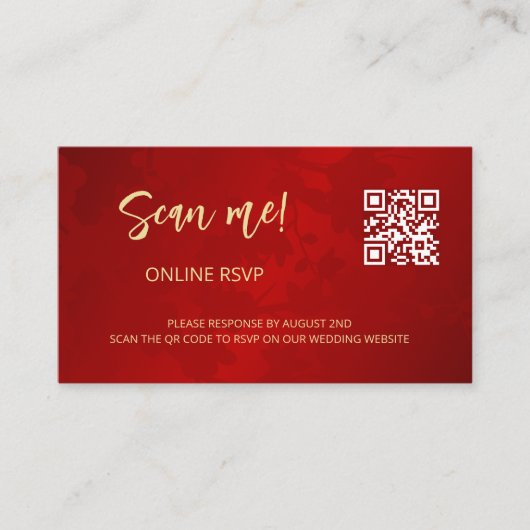 Carte D'accompagnement Code QR Mariage chinois RSVP en ligne (Devant)