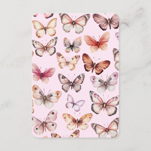 Carte D'accompagnement Code QR Mariage CUSTOM Elegant Butterflies (Dos)