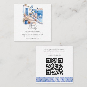 Carte D'accompagnement Code QR Mariage d'aquarelle Grèce