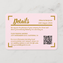 Code QR Mariage de script manuscrit rose simple