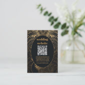 Carte D'accompagnement code qr Mariage élégant Art Déco Peacocks (Debout devant)