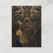 Carte D'accompagnement code qr Mariage élégant Art Déco Peacocks (Dos)