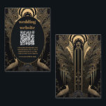 Carte D'accompagnement code qr Mariage élégant Art Déco Peacocks<br><div class="desc">Présentez notre carte de boîtier Mariage Art Déco élégant QR Code! Cette carte d'enceinte allie harmonieusement le glamour vintage du style Art Déco à la commodité moderne. Le design Art déco complexe ajoute une touche cossue et élégante à votre papeterie mariage, et l'inclusion d'un code QR personnalisé facilite l'accès à...</div>
