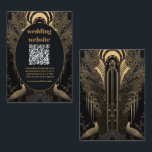 Carte D'accompagnement code qr Mariage élégant Art Déco Peacocks<br><div class="desc">Présentez notre carte de boîtier Mariage Art Déco élégant QR Code! Cette carte d'enceinte allie harmonieusement le glamour vintage du style Art Déco à la commodité moderne. Le design Art déco complexe ajoute une touche cossue et élégante à votre papeterie mariage, et l'inclusion d'un code QR personnalisé facilite l'accès à...</div>