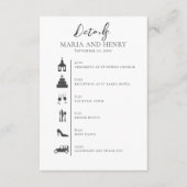 Carte D'accompagnement Code QR mariage Elegant Burgundy Timeline (Devant)