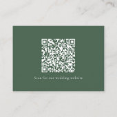 Carte D'accompagnement Code QR Mariage Elégant Vert Eucalyptus moderne (Dos)