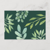 Carte D'accompagnement Code QR Mariage Emerald Greenery (Dos)