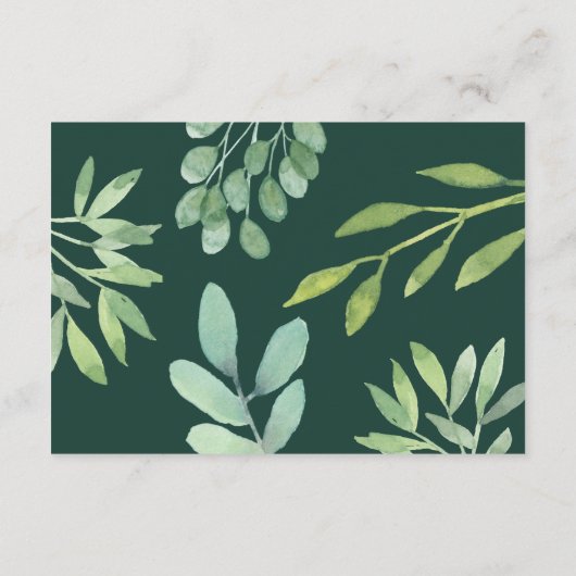 Carte D'accompagnement Code QR Mariage Emerald Greenery (Dos)