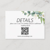 Carte D'accompagnement Code QR Mariage Eucalyptus Rustic Greenery (Devant)