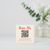 Carte D'accompagnement Code QR Mariage manuscrit irrégulier RSVP (Debout devant)