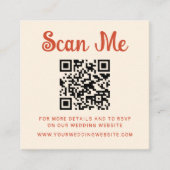 Carte D'accompagnement Code QR Mariage manuscrit irrégulier RSVP (Devant)