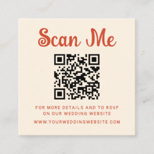 Carte D'accompagnement Code QR Mariage manuscrit irrégulier RSVP