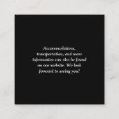 Carte D'accompagnement Code QR mariage noir et blanc (Dos)