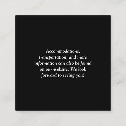 Carte D'accompagnement Code QR mariage noir et blanc (Dos)