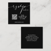 Carte D'accompagnement Code QR mariage noir et blanc (Devant / Derrière)