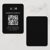 Carte D'accompagnement Code QR mariage noir et blanc (Devant / Derrière)