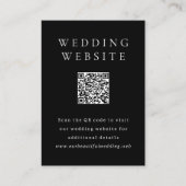 Carte D'accompagnement Code QR mariage noir simple classique (Devant)