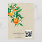 Carte D'accompagnement Code QR Mariage Orange Blossom (Dos)