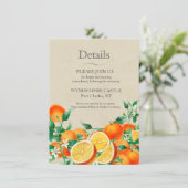 Carte D'accompagnement Code QR Mariage Orange Blossom (Debout devant)