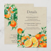 Carte D'accompagnement Code QR Mariage Orange Blossom (Devant / Derrière)