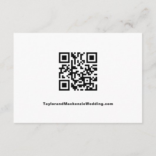 Carte D'accompagnement Code QR Mariage simple (Dos)