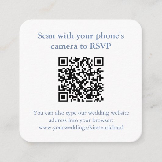 Carte D'accompagnement Code QR Mariage Vase Chinois Bleu Et Blanc RSVP (Devant)