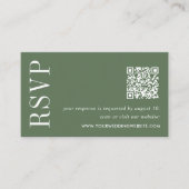 Carte D'accompagnement Code QR Mariage vert Meadow RSVP (Devant)
