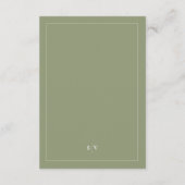 Carte D'accompagnement Code QR Mariage Vert Mousse Formel (Dos)
