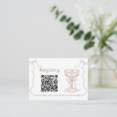 Carte D'accompagnement code QR Martini Espresso liste de mariage enterrem (Debout devant)