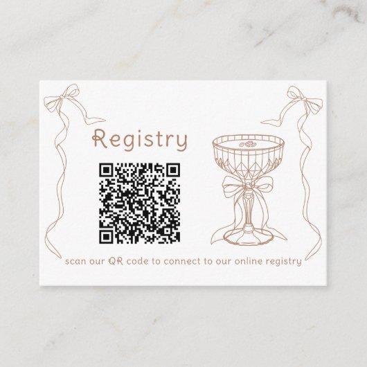 Carte D'accompagnement code QR Martini Espresso liste de mariage enterrem (Devant)