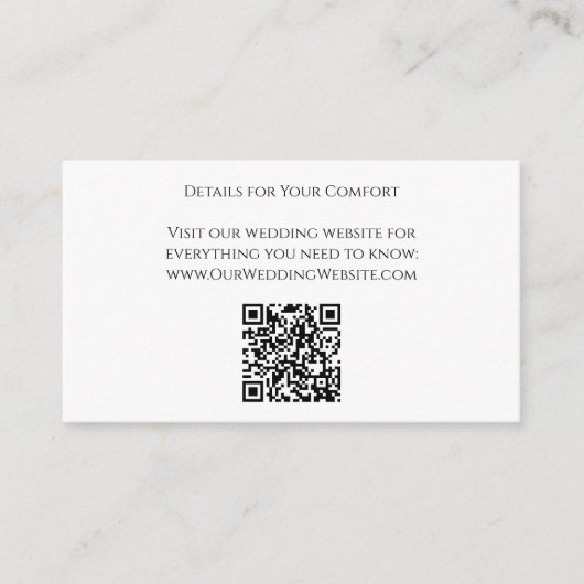 Carte D'accompagnement Code QR minimal et Mariage de texte (Devant)