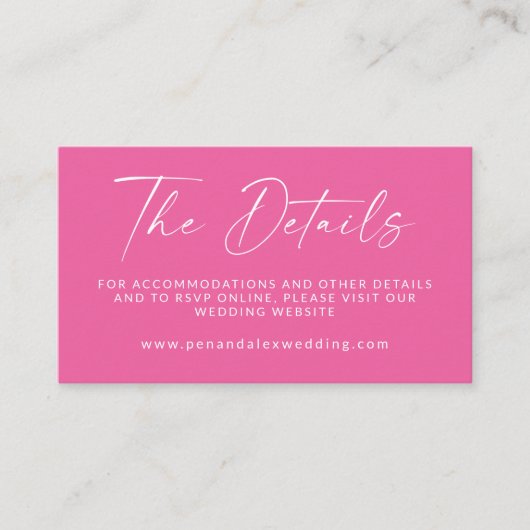 Carte D'accompagnement Code QR minimal Mariage de script moderne rose cha (Devant)