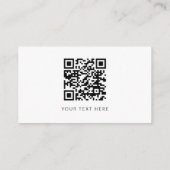 Carte D'accompagnement Code QR minimal noir blanc moderne Mariage de scri (Dos)