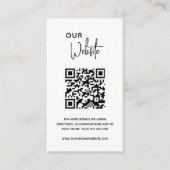 Carte D'accompagnement Code QR minimaliste noir et blanc Mariage moderne (Devant)