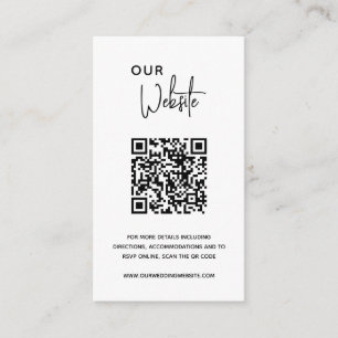 Carte D'accompagnement Code QR minimaliste noir et blanc Mariage moderne