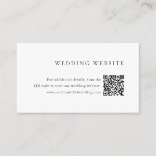 Carte D'accompagnement Code QR minimaliste noir et blanc Mariage moderne