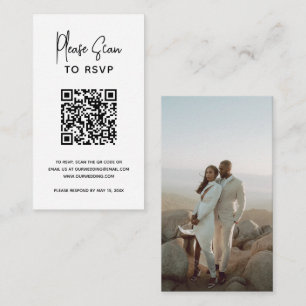 Carte D'accompagnement Code QR minimaliste noir et blanc Mariage moderne