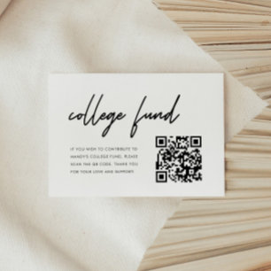 Carte D'accompagnement Code QR Minimaliste pour le Fonds Universitaire de