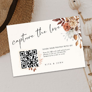 Carte D'accompagnement Code QR Modern Cream Boho Capture The Love