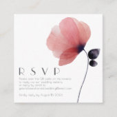 Carte D'accompagnement Code QR moderne Aquarelle Poppy Mariage RSVP (Devant)