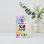 Carte D'accompagnement Code QR moderne Connectez-vous avec nous Holo Opal (Debout devant)