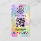 Carte D'accompagnement Code QR moderne Connectez-vous avec nous Holo Opal (Devant)