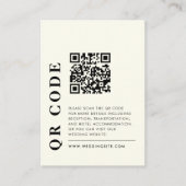 Carte D'accompagnement Code QR moderne - Détails de mariage élégant Photo (Devant)