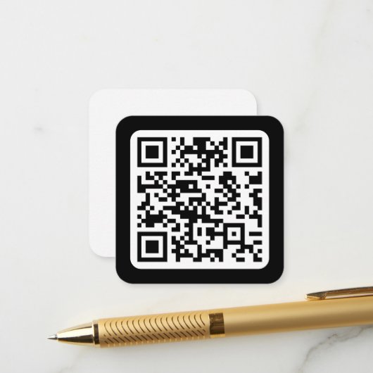 Carte D'accompagnement Code QR moderne éditable | Noir Blanc ou toute cou (Devant/Arrière en situation)